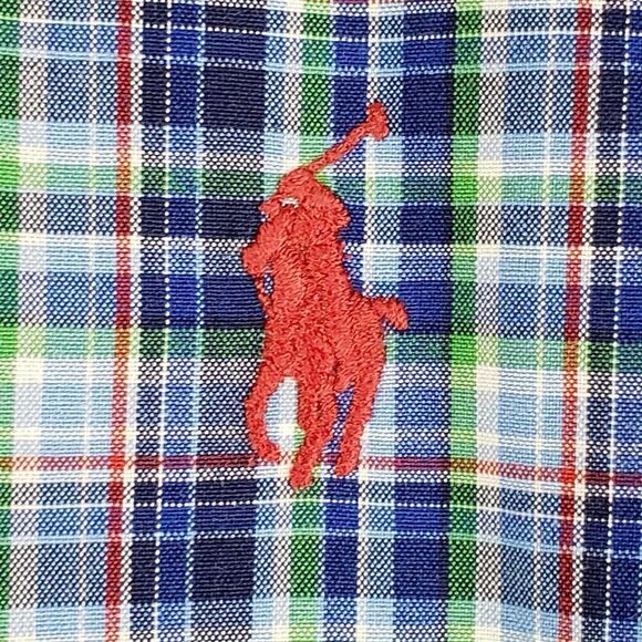 Polo Ralph Lauren Oxford Shirt Mens XL 17 Red Pony Plaid LS Button Down - Picture 4 of 11